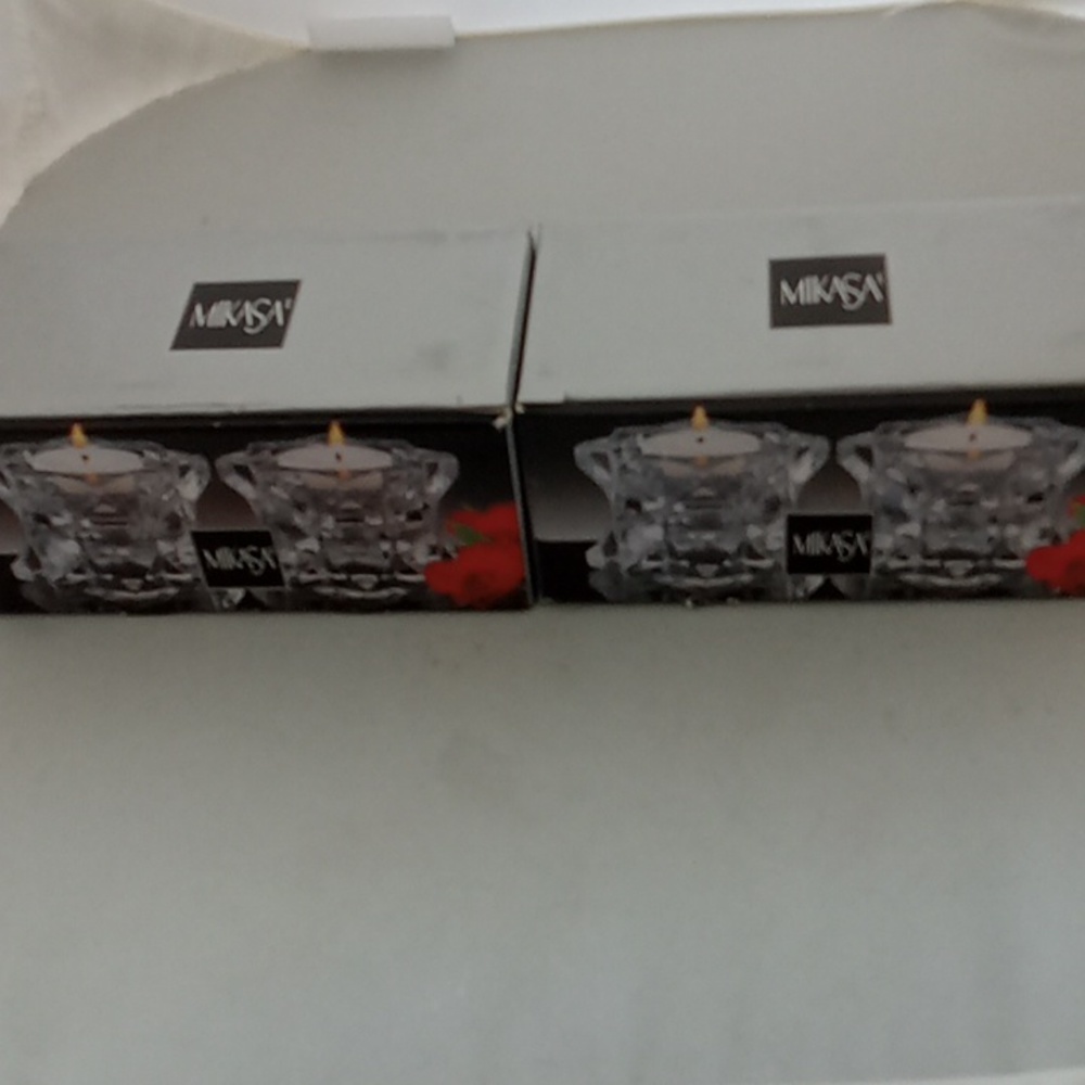 new in boxes 4 Mikasa Sparkling Star QQ227/339 Votive Candleholders